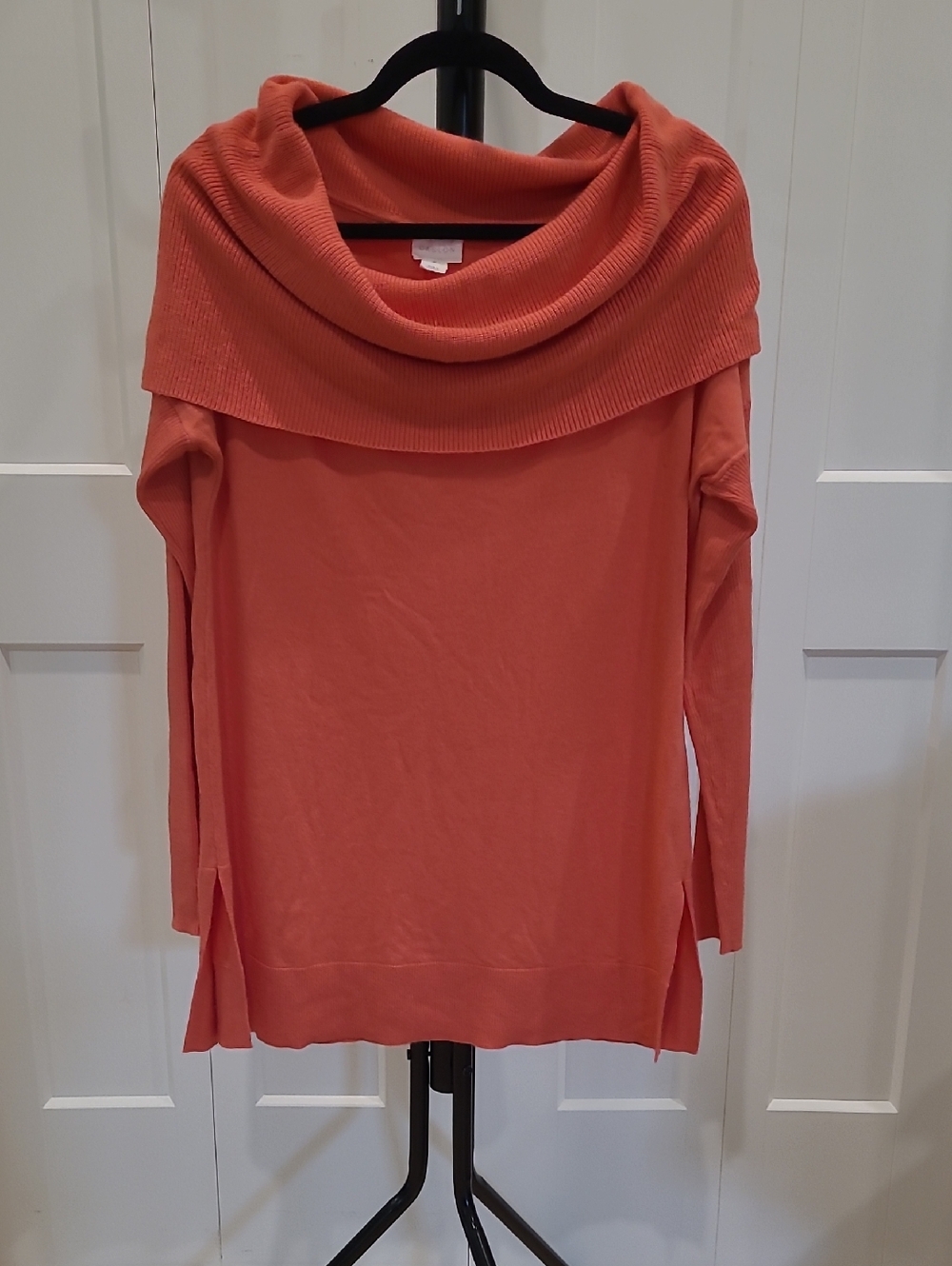 Caslon Women's Coral Off-Shoulder Cowl Neck Sweater
